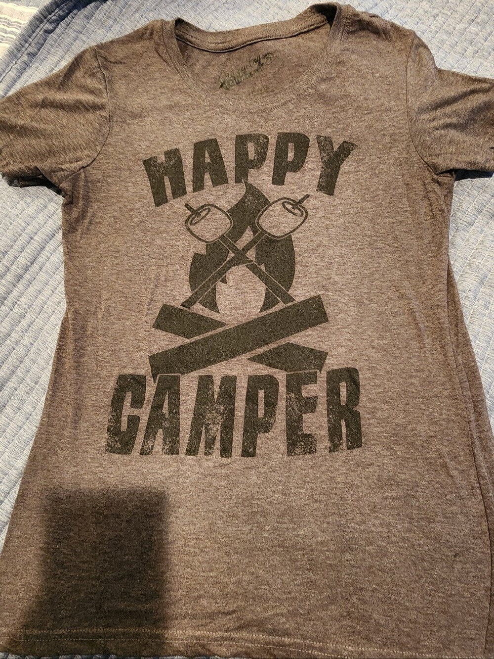 Crazydog Happy Camper Tee - Gray Size M